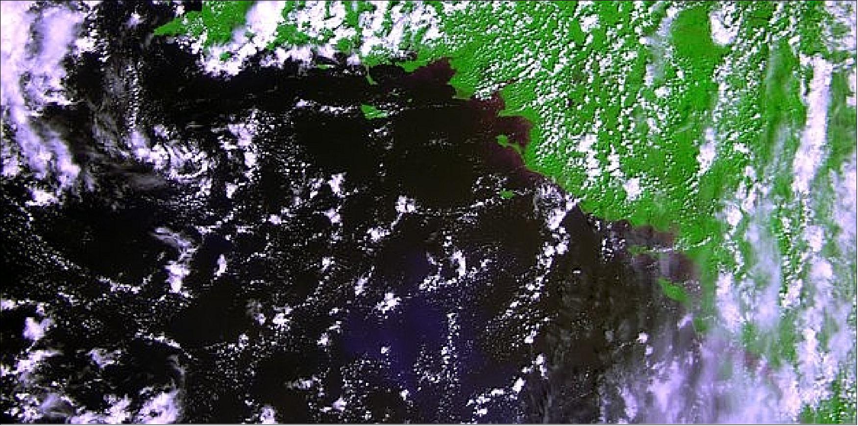 Figure 68: PROBA-V's first raw image acquired over France's west coast on May 15, 2013 (image credit: ESA)