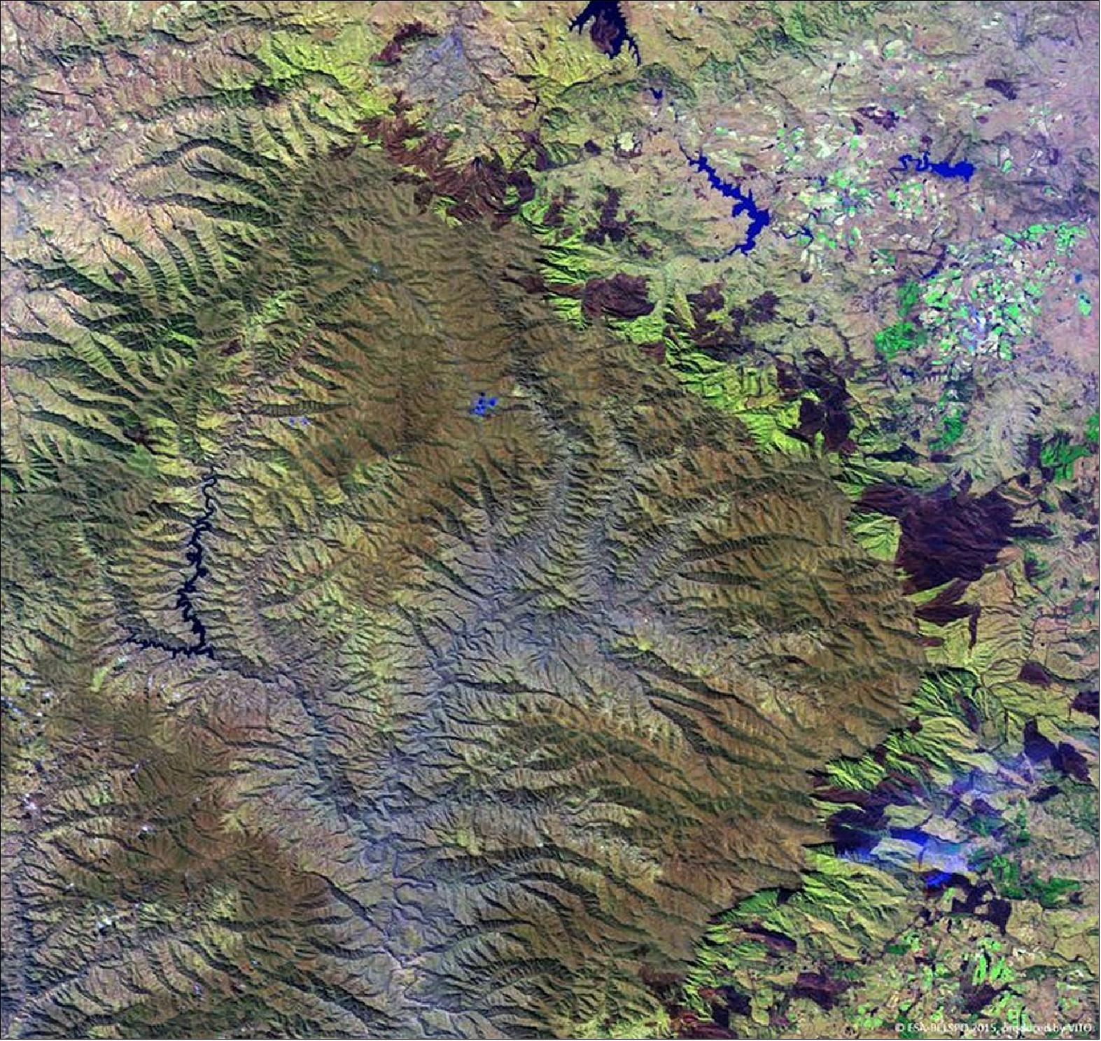 Figure 52: The Drakensberg mountain range in southern Africa, viewed by ESA's PROBA-V minisatellite (image credit: ESA, VITO)