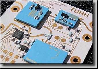Figure 37: Photo of the flip-chip components on multilayer PTFE (image credit: University Hamburg-Harburg)