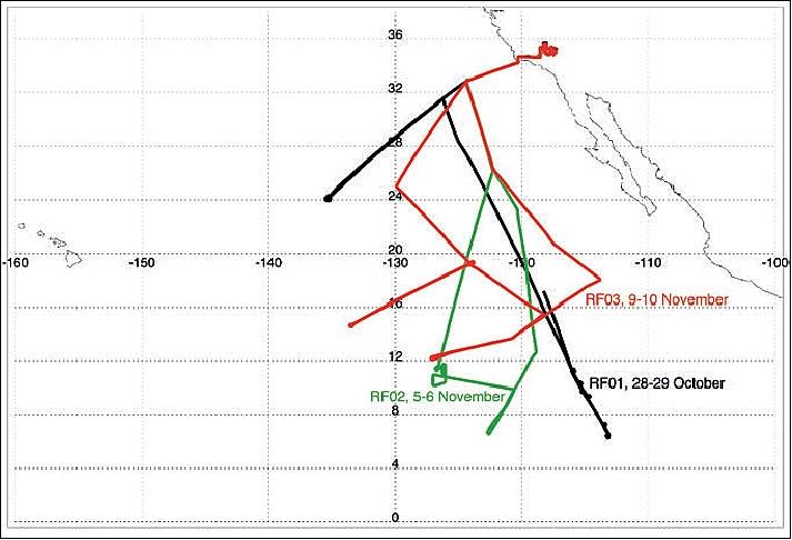 Figure 2: Flight paths for 2011 ATTREX flights (image credit: NASA/DFRC)