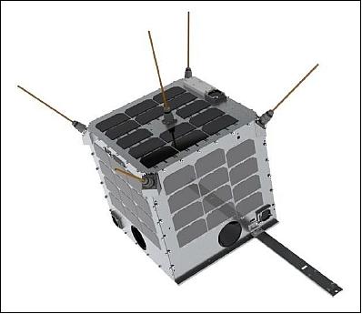 Figure 2: Illustration of the WNISAT-1 spacecraft (image credit: AXELSPACE)