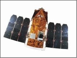 Figure 2: Photo of the EROS-A spacecraft in deployed configuration (image credit: ISI)