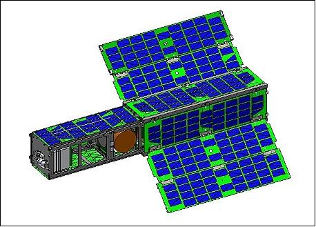 Figure 1: Illustration of the deployed ALL-STAR nanosatellite (image credit: COSGC)
