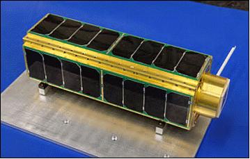 Figure 2: Photo of the SporeSat nanosatellite (image credit: NASA)
