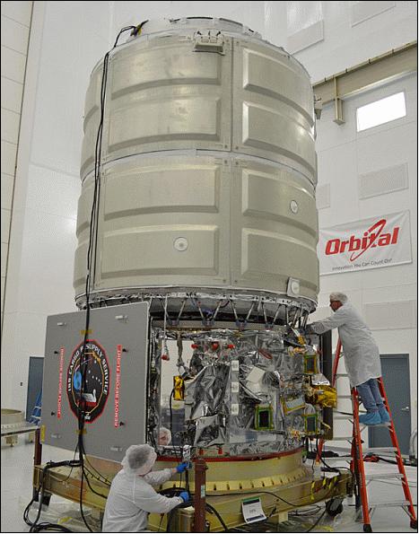 Figure 1: Cygnus spacecraft at the Wallops Island, Virginia launch site (image credit: Orbital)