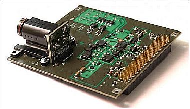 Figure 15: Photo of the payload module showing the electronics board to electrically charge the tether and to drive the electron guns. The camera module is physically on the same circuit board (image credit: University of Tartu)