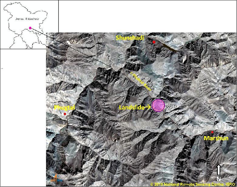 Figure 7: Overview of landslide location in India (image credit: ISRO/NRSC)