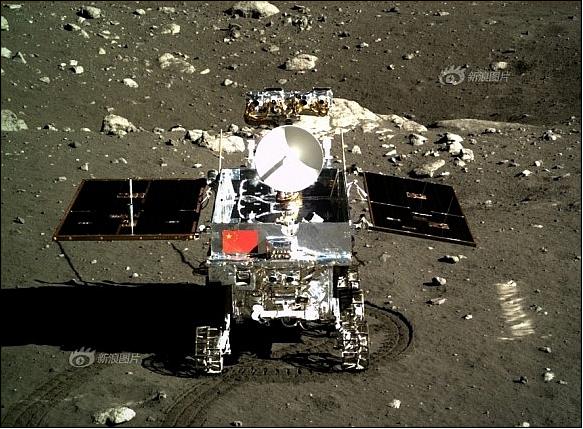 Figure 11: Photo of the Yutu rover taken by the Chang'e-3 lander on the moon on Dec. 15, 2013 (image credit: BACC, CAS)