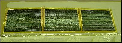Figure 6: Detail view of a layer of thin-film solar cells on the membrane (image credit: JAXA)