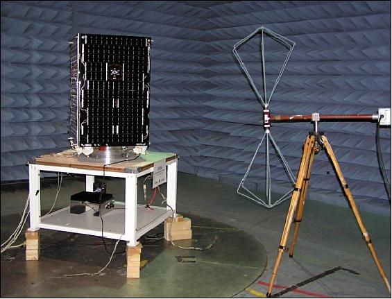 Figure 4: Photo of CFESat bus (without panels) in the LANL test chamber (image credit: LANL)