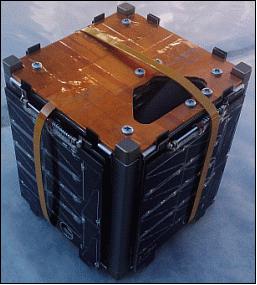 Figure 1: Photo of the LambdaSat 1U CubeSat (image credit: NASA, Periklis Papadopoulos)