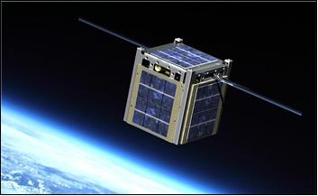 Figure 2: Artist's view of the deployed E1P-2 CubeSat in orbit (image credit: MSU/SSEL)