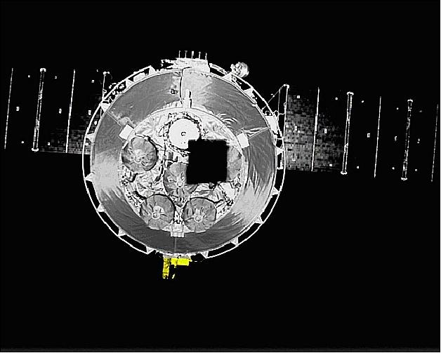 Figure 9: Photo of SZ-7 spaceship taken by the BX-1 WFOV camera 6 seconds after ejection (image credit: SECM/CAS)