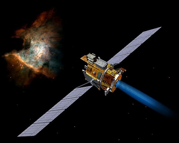 Figure 1: Artist's view of the DS1 spacecraft validating ion engine propulsion technologies (image credit: NASA/JPL)
