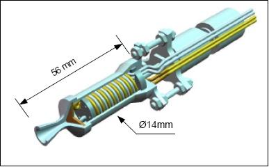 Figure 9: Sectioned view of the resistojet thruster (image credit: SSTL)