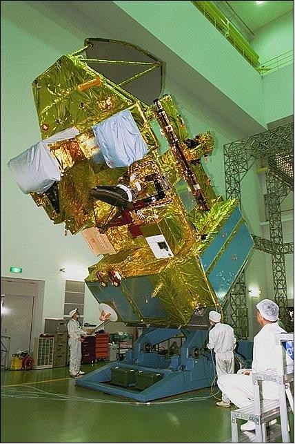 Figure 3: Photo of the ADEOS-II spacecraft during integration (image credit: JAXA)