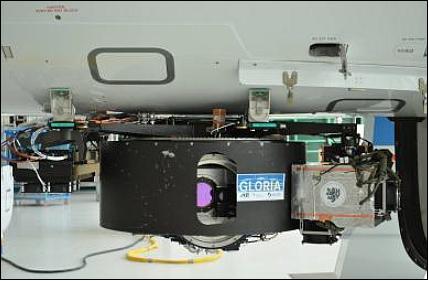 Figure 2: Photo of the GLORIA infrared spectrometer after installation underneath the body of the HALO aircraft (image credit: KIT)