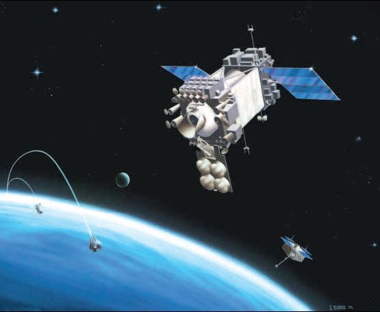 Figure 1: Artist's view of the MSX spacecraft in orbit (image credit: JHU/APL)