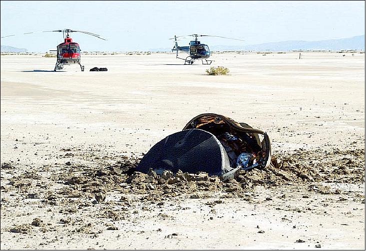Figure 13: Photo of the Genesis capsule after its impact into the Utah desert (image credit: Universe Today)