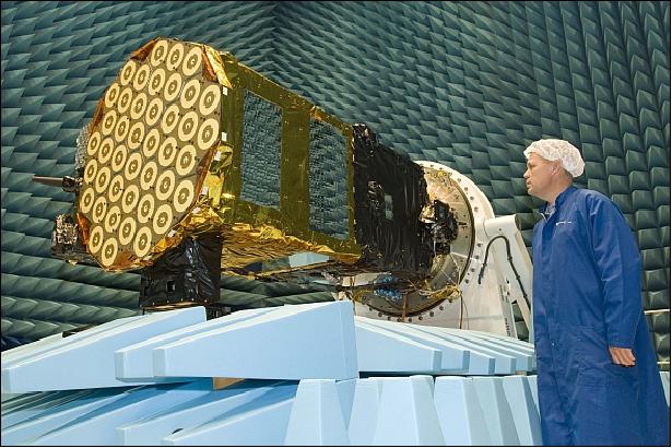 Figure 1: GIOVE-B in ESA's test facility at ESTEC, in The Netherlands (image credit: ESA)