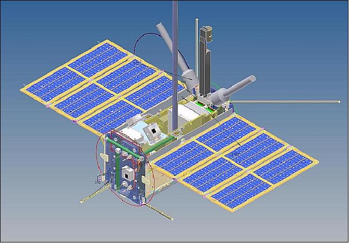 Figure 2: Artist's view of the deployed microsatellite Chibis-M (image credit: IKI, Ref. 7)