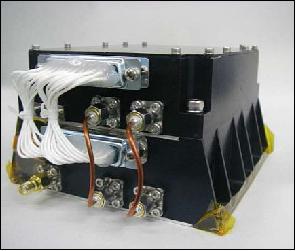 Figure 28: Photo of the X-band transmitter flight model with a DC power of 22W and an instrument mass of 1.330 kg (image credit: Hodoyoshi consortium)