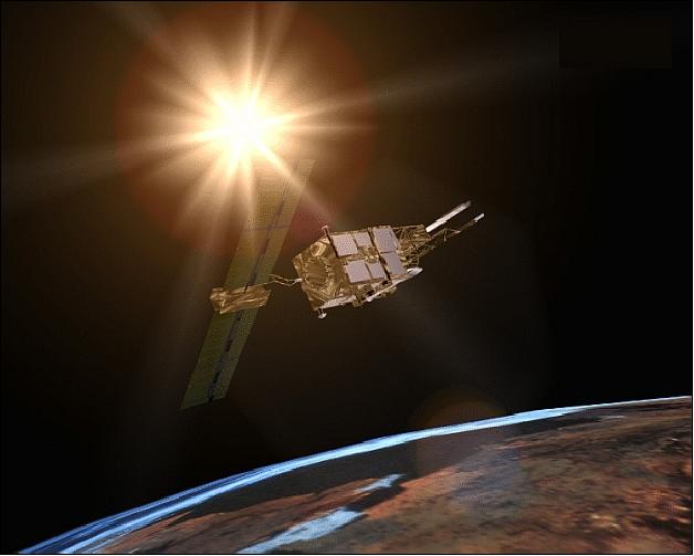 Figure 1: Artist's view of the ERS-2 spacecraft in orbit (image credit: ESA)