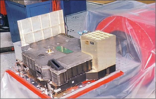 Figure 14: The GOME instrument package during an instrument vibration test (image credit: ESA)