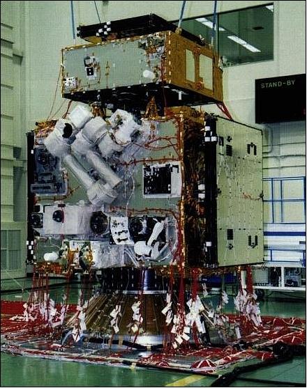 Figure 5: The ETS-VII satellite system undergoing vibration testing at TKSC (image credit: JAXA)