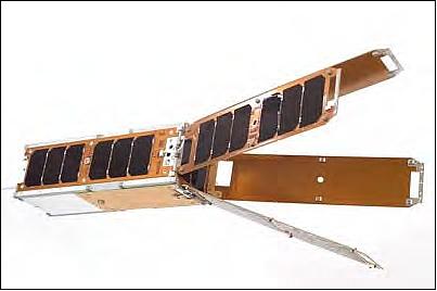 Figure 1: Illustration of the deployed QbX nanosatellite with 3U Pumpkin Kit (image credit: Pumpkin) 3)