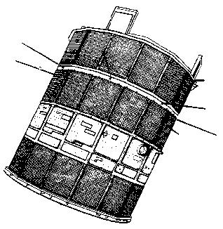 Figure 2: Line drawing of the IMP-8 spacecraft (image credit: University of Kiel)