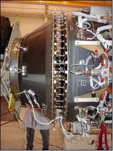 Figure 6: Photo of the integrated SRSS with the payload adapter cone (image credit: OSC, AFRL)