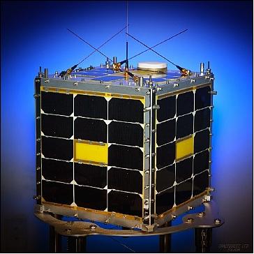 Figure 1: Photo of the AprizeSat-3 microsatellite (image credit: SpaceQuest)