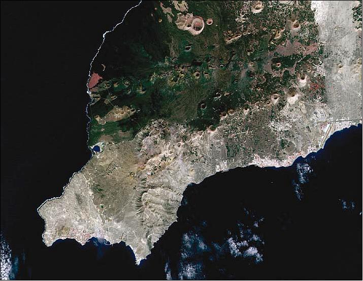 Figure 11: Lanzarote, Canary Islands: the first image transmitted by laser between SPOT-4 and the SILEX system on ARTEMIS (image credit: CNES/SPOT Image)