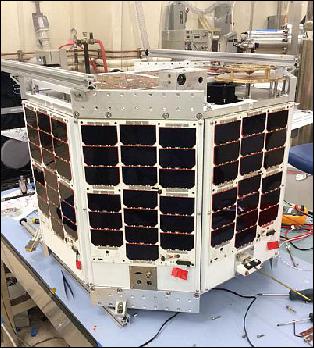 Figure 7: Photo of HiakaSat (HawaiiSat-1 mission) in the HSFL I&T clean room (image credit: UH/HSFL)