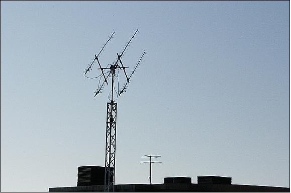 Figure 15: Photo of the CubeSTAR antenna on the roof the of the faculty building (image credit: UiO)