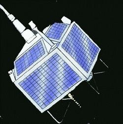 Figure 2: Artist's rendition of the Badr-B microsatellite (image credit: SUPARCO)