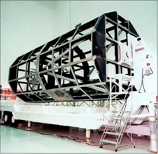 Figure 2: View of the LDEF structure on a ground transporter (image credit: NASA/LaRC)