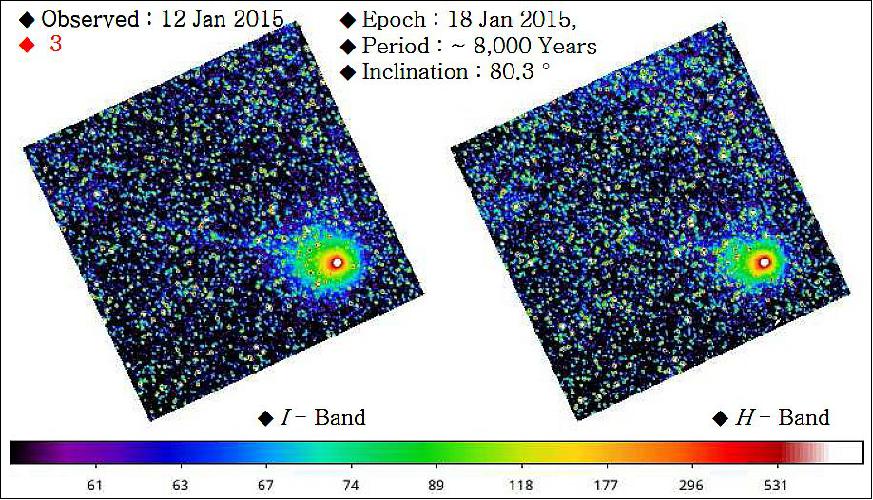 Figure 11: IR images of Comet Lovejoy acquired on Jan. 12, 2015 (image credit: KARI)