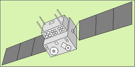 Line drawing of the IRS-1B spacecraft