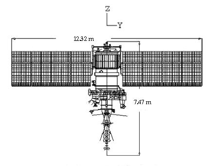 Figure 3: Line drawing of the Meteor-3M spacecraft (image credit: NASA)