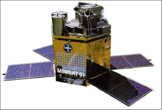 Figure 2: Illustration of the deployed MINISAT-01 spacecraft (image credit: INTA) 10)