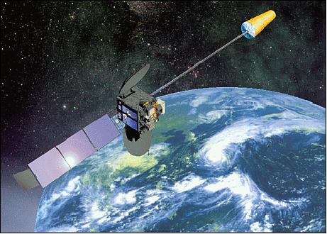 Figure 5: Artist's view of MTSAT-1R in orbit (image credit: SS/L)