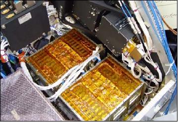 Figure 2: Photo of the Li-ion two module battery sytem on SAR-Lupe (image credit: ABSL)