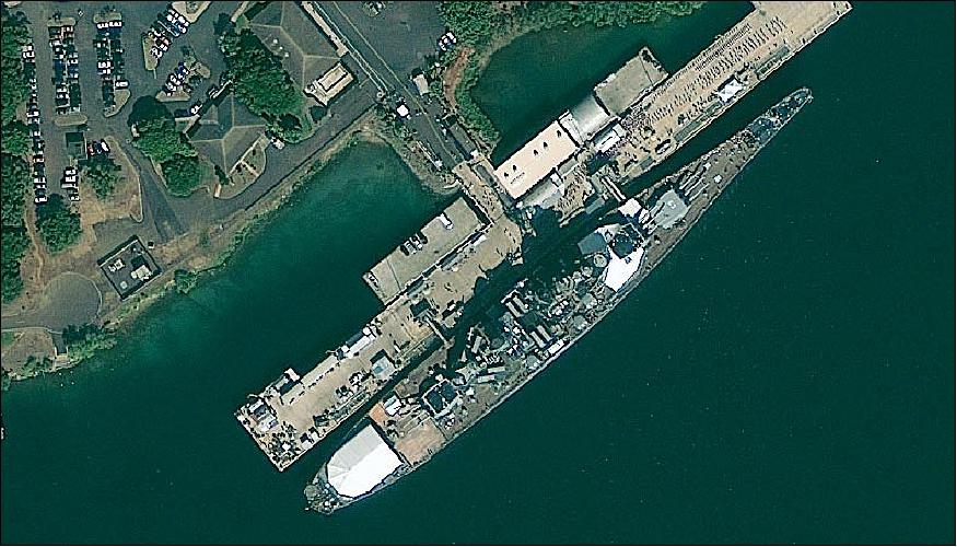 Figure 8: Pearl Harbor Memorial, 70th Anniversary - Pearl Harbor, Honolulu, Hawaii USA (image credit: GeoEye) 17)