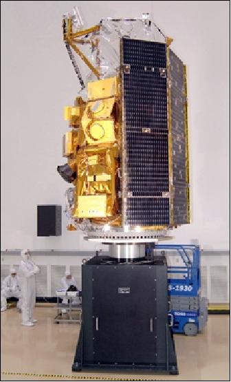 Figure 6: Photo of GeoEye-1 during test and integration phase (image credit: General Dynamics Corp.)