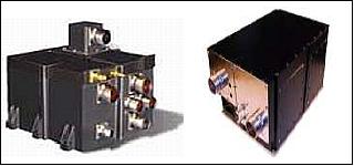 Figure 3: Photo of the Monarch GPS receiver (left) and the SIRU instrument (right), image credit: GeoEye