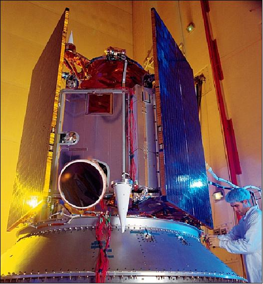 Figure 2: Photo at integration of the Ikonos-2 spacecraft at LMMS, Colorado Springs, CO (image credit: NASA)