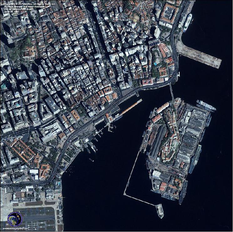 Figure 16: Ikonos-2 image of the Rio de Janeiro Port, Brazil taken on April 20, 2002 (image credit: GeoEye) 29)