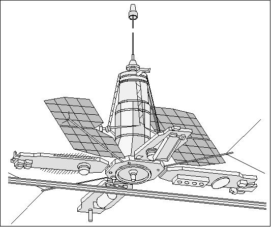 Figure 1: Illustration of the Okean-O1 spacecraft series (image credit: Yuzhnoye)